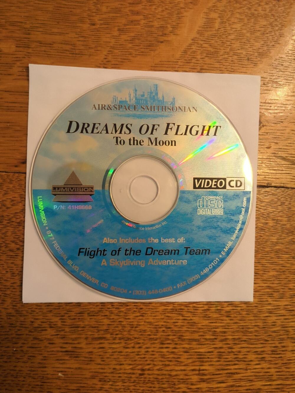 Listing is for the Video CD Dreams of Flight to the Moon Vcd Disc Only